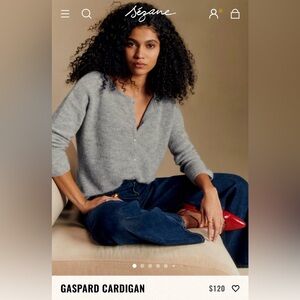 Sezane GASPARD CARDIGAN Sweater Mottled Grey Small